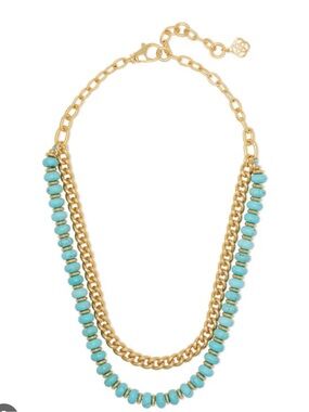 Kendra Scott Rebecca turquoise and gold tone necklace